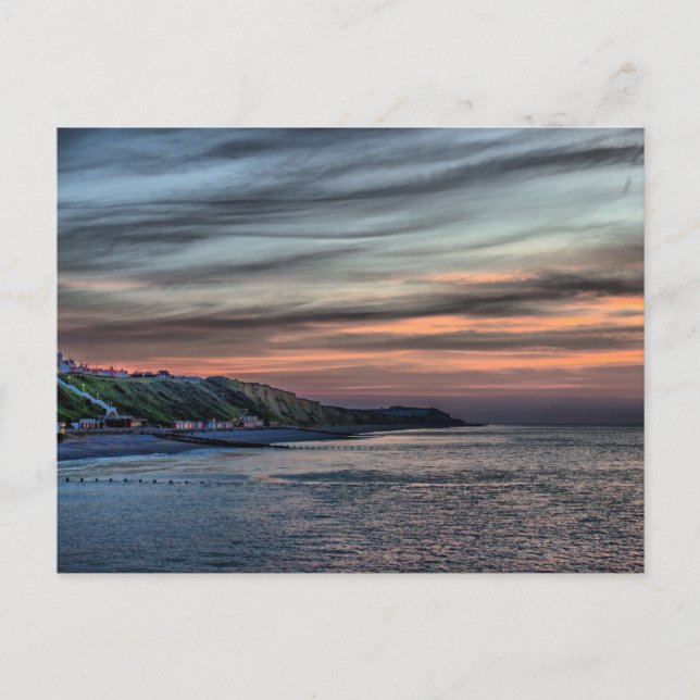 Sunset on Cromer Cliffs Postcard (Front)