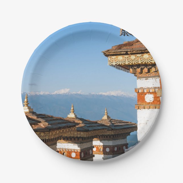 Sunset on Dochula Pass - Bhutan, Himalaya Paper Plate (Front)