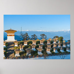 Sunset on Dochula Pass - Bhutan, Himalaya Poster