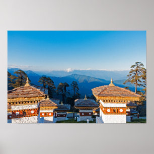 Sunset on Dochula Pass - Bhutan, Himalaya Poster