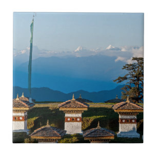 Sunset on Dochula Pass - Bhutan, Himalaya Tile