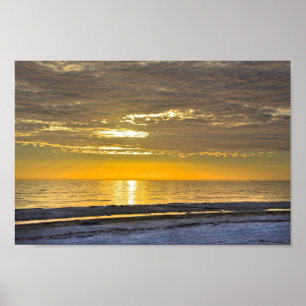 Sunset on Fort Myers Beach, Florida Poster