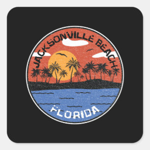 Sunset On Jacksonville Beach Florida Square Sticker