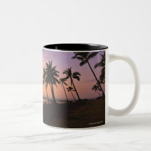 Sunset on Kahaluu Bay in Kona,Hawaii 2 Two-Tone Coffee Mug