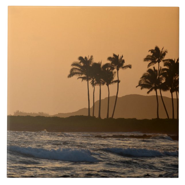 Sunset on Kauai Tile (Front)