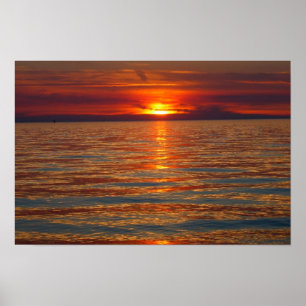 Sunset on Lake Michigan 4 Poster
