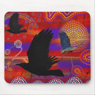 Sunset on Lake Wendouree Australian Aboriginal Art Mouse Mat