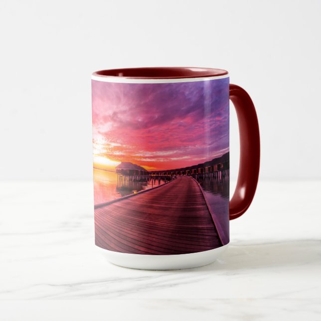 Sunset on Maldives Island | Water Villas Resort Mug (Front Right)