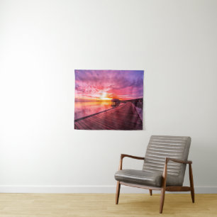 Sunset on Maldives Island Water Villas Resort Tapestry