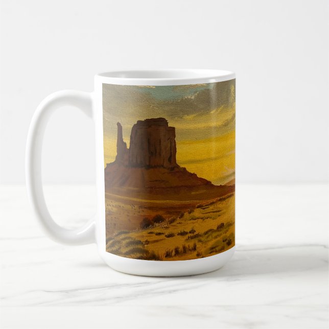 Sunset on Monument Valley, by Gary Poling Coffee Mug (Left)