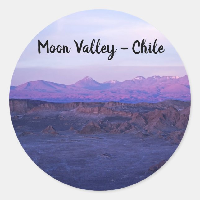 Sunset on Moon Valley - Chile Classic Round Sticker (Front)