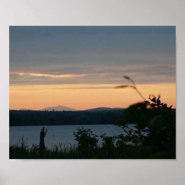 Sunset on Mount Kathadin, Maine Poster (Front)