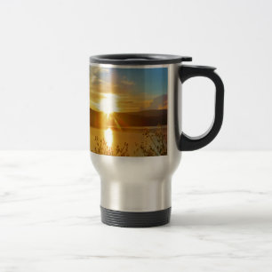 Sunset on mountain Lake Arrowhead Travel Mug