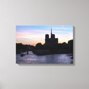 Sunset on Notre Dame de Paris Canvas Print