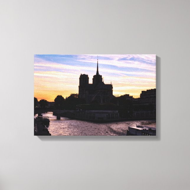 Sunset on Notre Dame de Paris Canvas Print (Front)