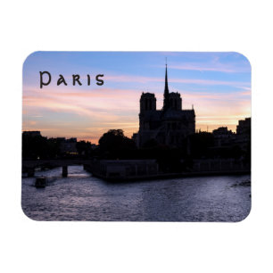 Sunset on Notre Dame de Paris Magnet