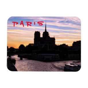 Sunset on Notre Dame de Paris - Paris, France Magnet