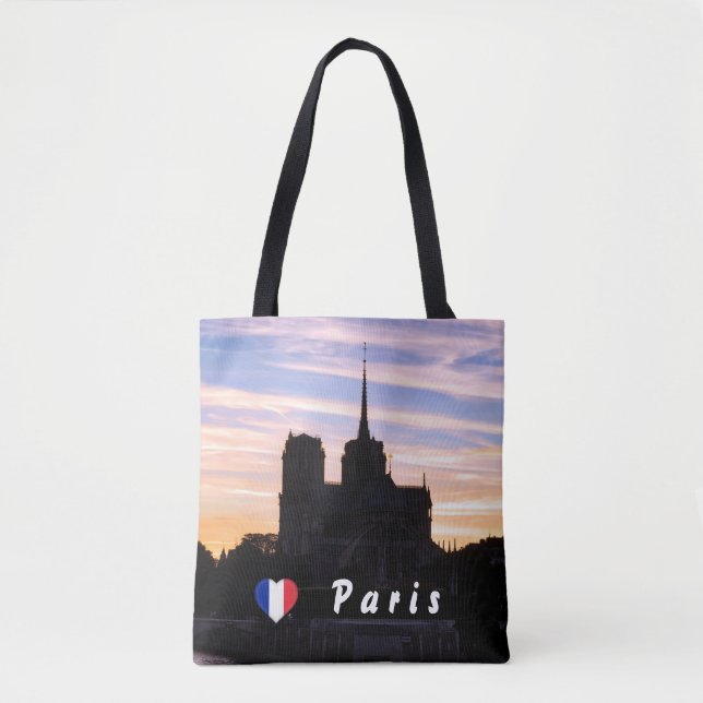 Sunset on Notre Dame de Paris - Paris, France Tote Bag (Front)