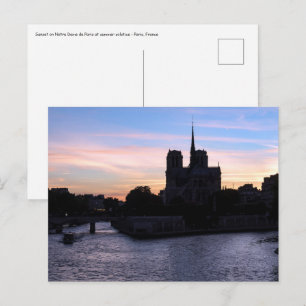 Sunset on Notre Dame de Paris Postcard