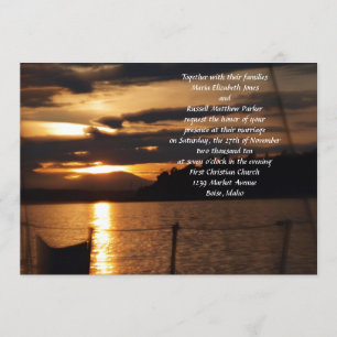 Sunset on on a Sail Boat Wedding Invitation