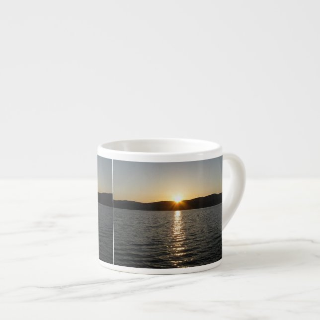 Sunset on Onota Lake: Horizontal Espresso Cup (Front Right)