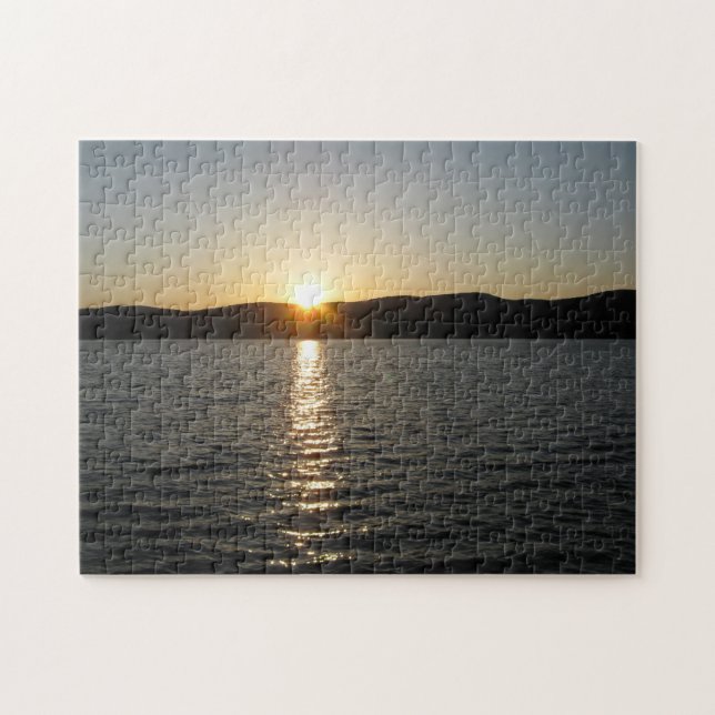 Sunset on Onota Lake: Horizontal Jigsaw Puzzle (Horizontal)