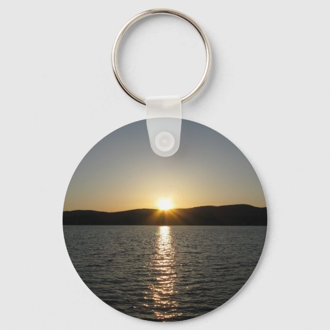 Sunset on Onota Lake: Vertical Key Ring (Front)