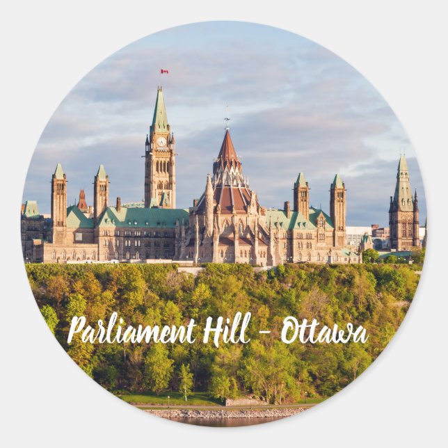 Sunset on Parliament Hill - Ottawa Classic Round Sticker (Front)
