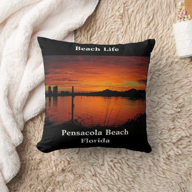 Sunset on Pensacola Beach Cushion (Blanket)