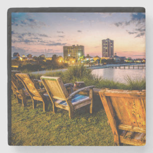 Sunset on Pensacola Beach Photo  Stone Coaster