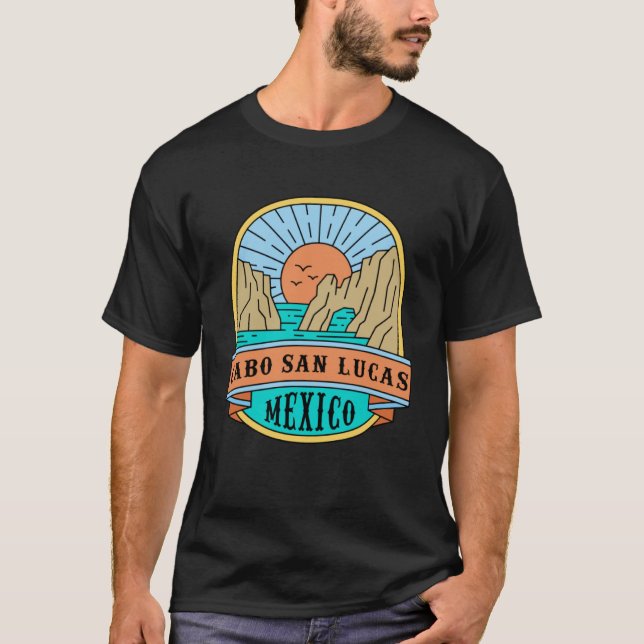 Sunset On Rocky Formation Cabo San Lucas Mexico Va T-Shirt (Front)