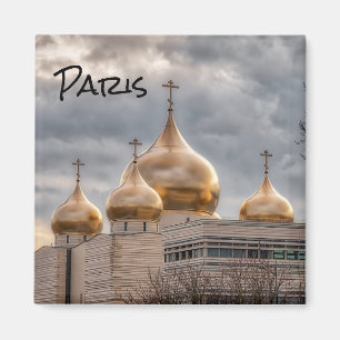 Sunset on Russian Orthodox Cathedral in Paris Magnet