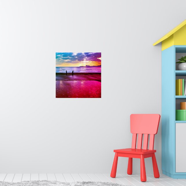 Sunset on Saint Cyr's Beach photograph - Seascape Poster (Nursery 1)