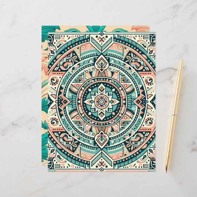 Sunset on Sea Patterned Scrapbook Paper (Front/Back In Situ)