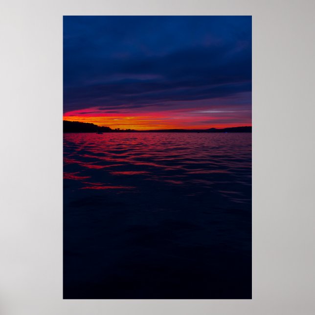 Sunset on Seneca Lake, Ohio Poster (Front)