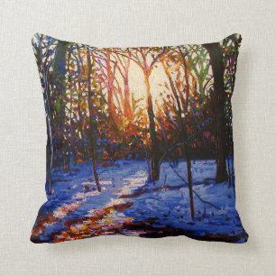 Sunset on snow 2010 cushion