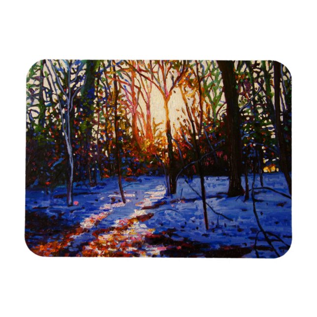 Sunset on snow 2010 magnet (Horizontal)