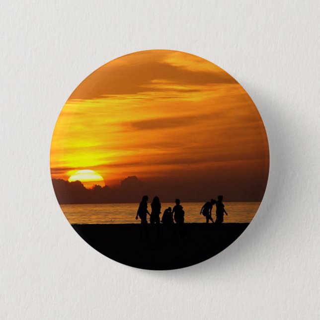 Sunset On The Beach 6 Cm Round Badge (Front)