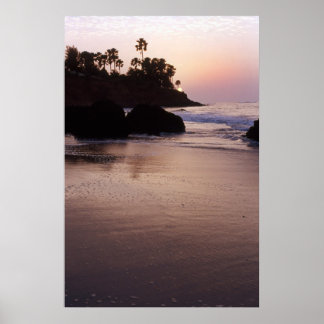 Sunset on the beach at The Gambia Poster