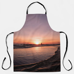 Sunset on the beach is dark light and be strong su apron
