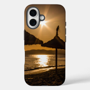 Sunset on the beach, Mallorca, Spain iPhone 16 Case