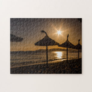 Sunset on the beach, Mallorca, Spain Jigsaw Puzzle