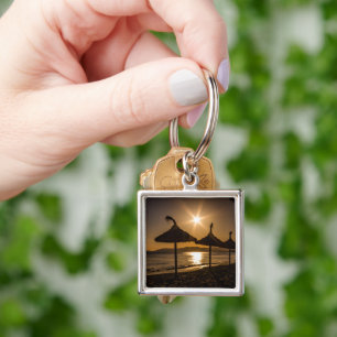 Sunset on the beach, Mallorca, Spain Key Ring