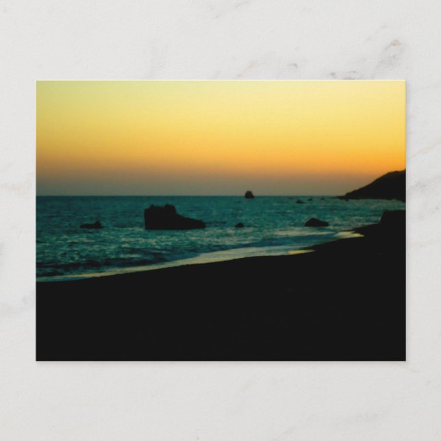 sunset on the beach postcard (Front)