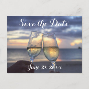 Sunset On The Beach Save The Dates Announcement Postcard