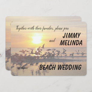 Sunset on the Beach Theme Wedding Invitation
