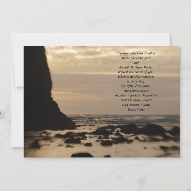 Sunset on the Beach Wedding Invitation (Front)