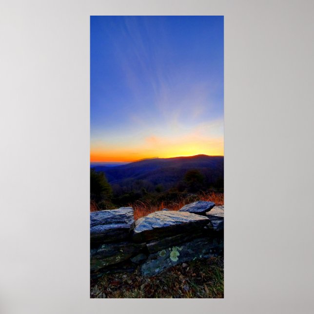 Sunset on the Blue Ridge Parkway Poster (Front)