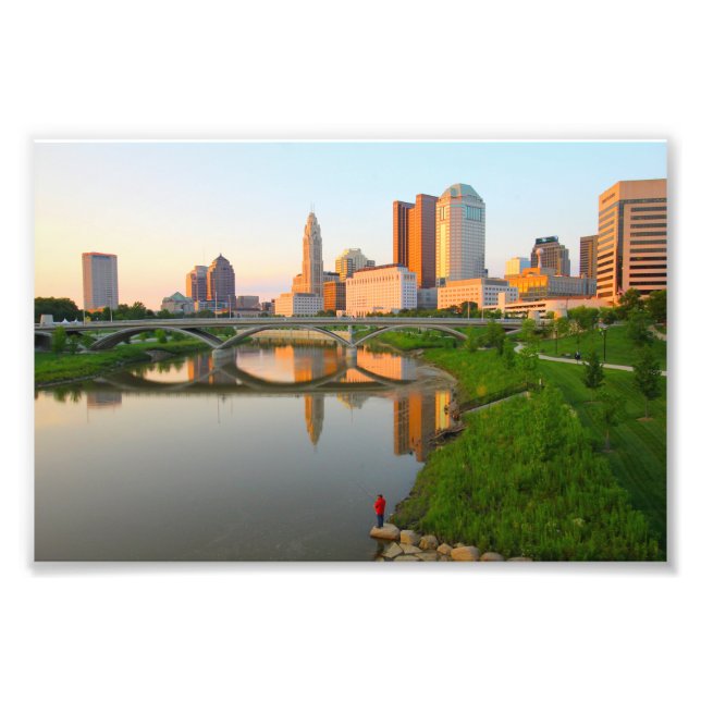 Sunset on the Columbus Skyline Photo Print (Front)