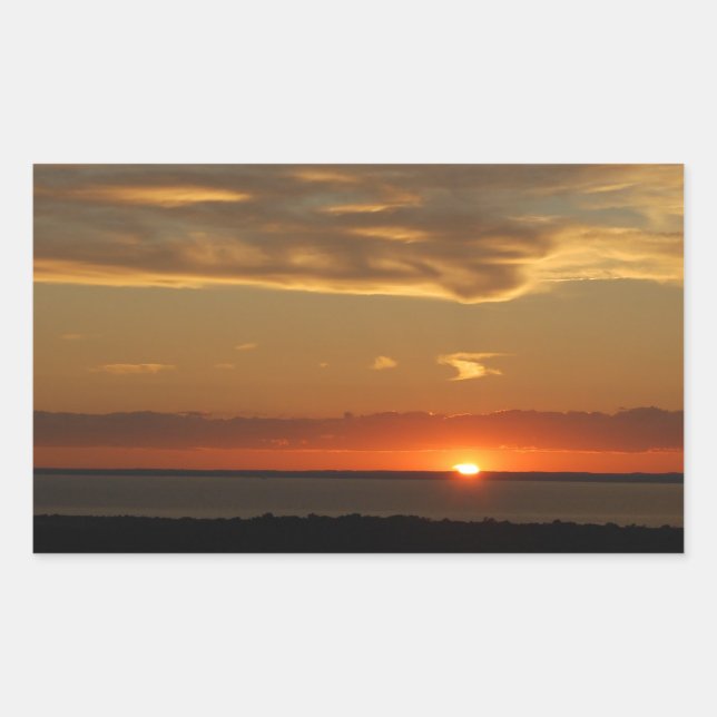 Sunset on the East Coast Rectangular Sticker (Front)